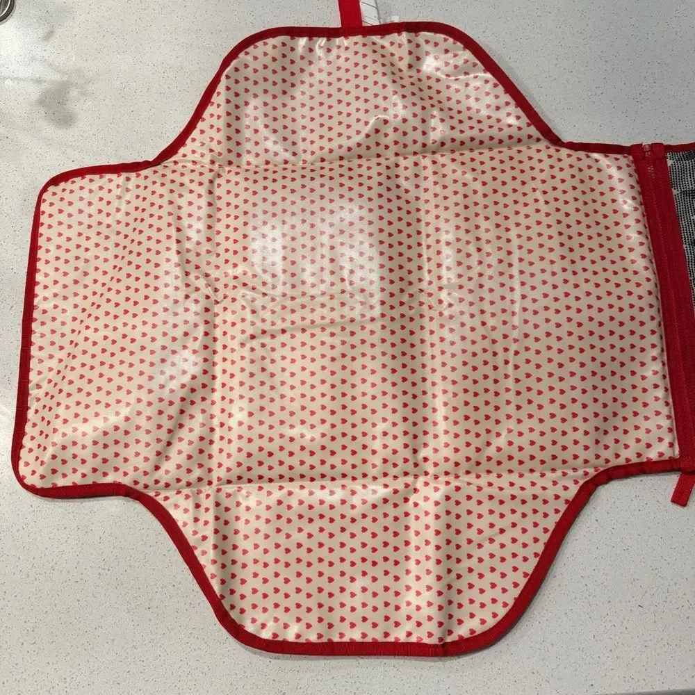 Skip Hop Pronto Changing Station Clutch Gray Chevron Red Heart Mat Baby OS